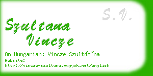 szultana vincze business card